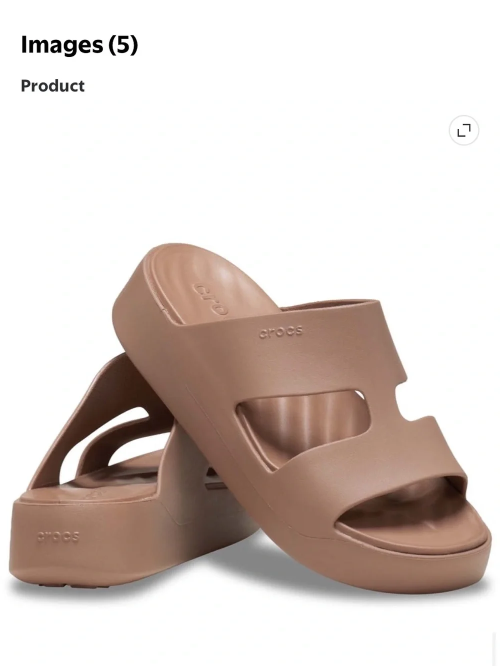 CROCS Women's Tan Platform Slide Sandal - Picture 4 of 4